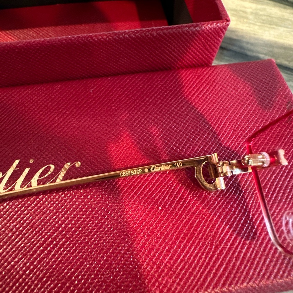 Cartier Unisex Glasses , gold frame